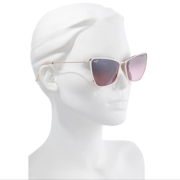 Maui Jim Women's Puakenikeni Polarized Cat Eye Sunglasses, Shiny Rose Gold/Maui Rose(R), Medium並行輸入 NWT Ladies Maui Jim PUAKENIKENI Shiny Gold POLARIZED Rose